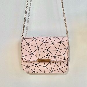 Geometric Pink Crossbody Bag
